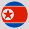 3D Flag of North Korea on circle