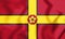 3D Flag of Northamptonshire County, England.
