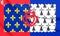 3D Flag of Pays De La Loire, France.