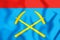 3D Flag of Podolsk Moscow oblast, Russia.