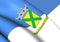 3D Flag of Santo Andre Sao Paulo state, Brazil.