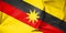 3D Flag of Sarawak, Malaysia.