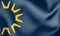 3D Flag of St George Utah state, USA.