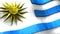 3D flag, Uruguay, waving