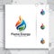 3d flame energy vector logo design with modern and natural concept, ecology illustration fire leaf and gas digital template for i