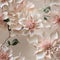 3D floral paper artwork in neutral tones with delicate realism (tiled)