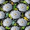 3d floral vector seamless pattern. White blossom daisy, aster, c