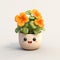 3d Flower Pot With Smiley Oranges: Dolly Kei Style