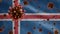 3D, Flu coronavirus floating over Icelandic flag. Iceland and pandemic Covid 19