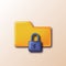 3d folder document paper security privacy firewall encryption cute icon illustration concept for digital cyber data internet