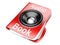 3d folder with speaker. audio-book concept