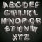 3D font, monochrome alphabet, letters looks best over dark background, vector.