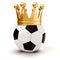 3d football and golden crown