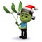 3d Frankenstein with mistletoe