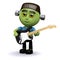 3d Frankenstein plays electric guitar