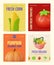 3d Fresh Organic Seasonal Food Placard Poster Banner Card Set Cartoon Style. Vector