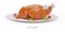 3D fried chicken. Served turkey with cranberries, classic Thanksgiving dish