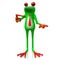 3D frog - pointing with a finger