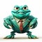 3d Frog In A Suit: Detailed Character Expressions And Meticulous Detailing