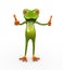 3d frog with two thumbups