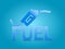 3D fuel or gasoline icon with word