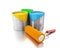 3d Full paint buckets and paint roller.