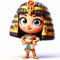 3D funny cartoon of Cleopatra, from Ancient Egypt. History and culture. AI generated