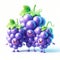 3D funny cartoon of grapes. Agriculture, fruit and healthy food. AI generated