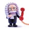 3d Funny cartoon judge character answers the phone