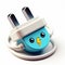 3D funny cartoon of a plug. Technology concept. AI generated