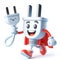 3D funny cartoon of a plug. Technology concept. AI generated