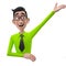 3d funny character, cartoon sympathetic looking business man