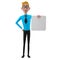 3d funny character, cartoon sympathetic looking business man