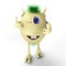 3d funny character puppet with thumbs-up