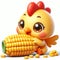 3D funny chick cartoon. Farm animals for children illustrations