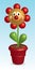 3D funny flower in pot