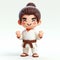 3D funny judoka cartoon. Judo and karate, martial arts. AI generated