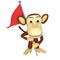 3d funny monkey with checkpoint flag