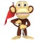 3d funny monkey with checkpoint flag