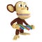 3d funny monkey with dna chain