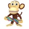 3d funny monkey with dna chain