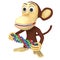 3d funny monkey with dna chain