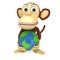 3d funny monkey with earth globe