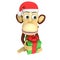 3d funny monkey with gift