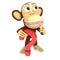 3d funny monkey with red question mark