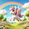 3D funny pegasus cartoon, mythological and legendary creature, known for being a horse with wings. AI generated