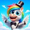 3D funny pegasus cartoon, mythological and legendary creature, known for being a horse with wings. AI generated