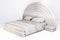 3d Furniture modern Bed king size with Rainbow Gray Velvet upholstery covering the headboard ,isolated on a white background