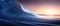 3D futuristic background of ocean tsunami waves with sunset evening with the concept of hope of business success