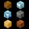 3D Game block Isometric Cubes Set elements